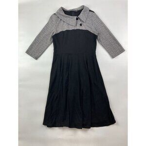 Homeyee Women's L(8) Black and Grey Knee Length Dress